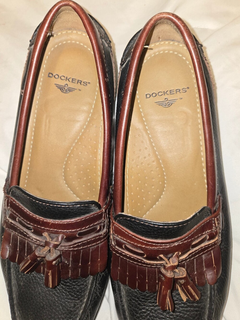 Dockers Black & Brown Tassel Kiltie Loafers Sz 11 - Picture 9 of 10